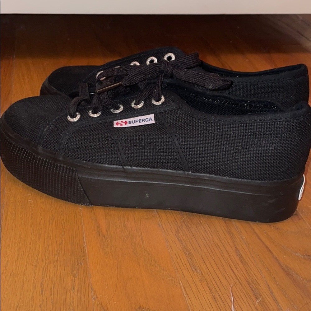 Black platform SUPERGA SNEAKERS